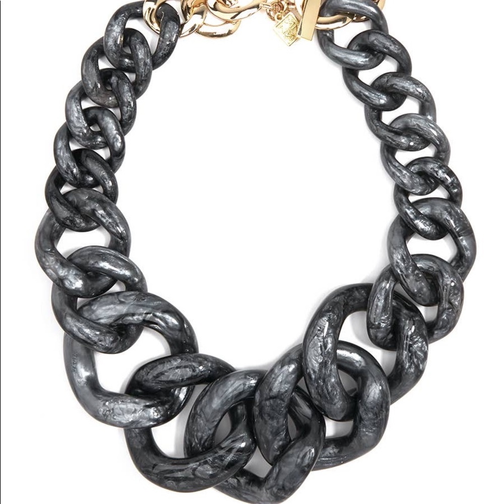 Metallic Marbled Linked Collar Necklace